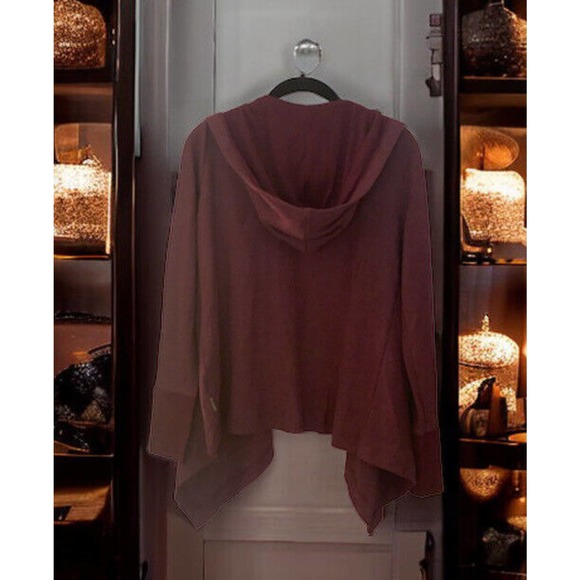 COLUMBIA Women’s PURPLE Weekday Waffle Wrap Open Front Cardigan Hoodie Large - Picture 2 of 3